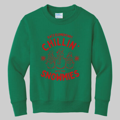 Youth Crewneck - Winter Holidays - Chillin' - Red Thumbnail