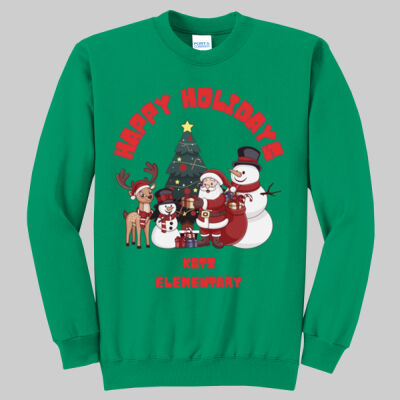 Adult Crewneck - Winter Holidays - Happy Holidays - Red Thumbnail