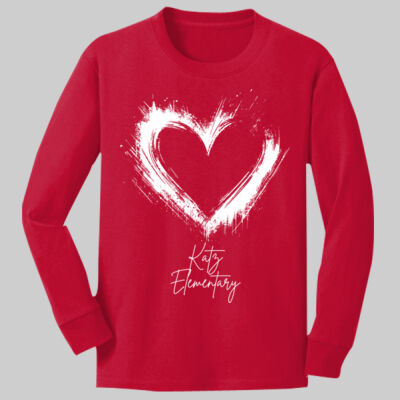 Youth Long Sleeve Shirt - Spring Holidays - Valentine's Heart Thumbnail